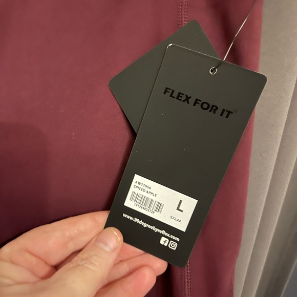 90 Degree Leggings, Burgundy, Large - Picture 3 of 4